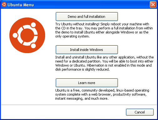Instal Ubuntu wubi